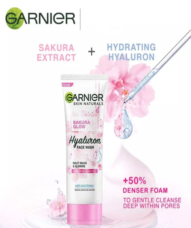 GARNIER Sakura Glow Hyaluron Face Wash 100ml