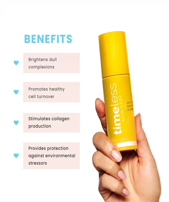 Timeless Skincare 20% Vitamin C Serum + Vitamin E + Ferulic Acid 30ml