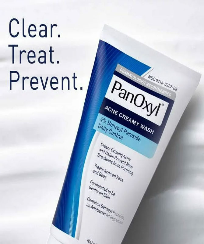 PanOxyl Antimicrobial Hydrating Acne Creamy Wash, 4% Benzoyl Peroxide daily control