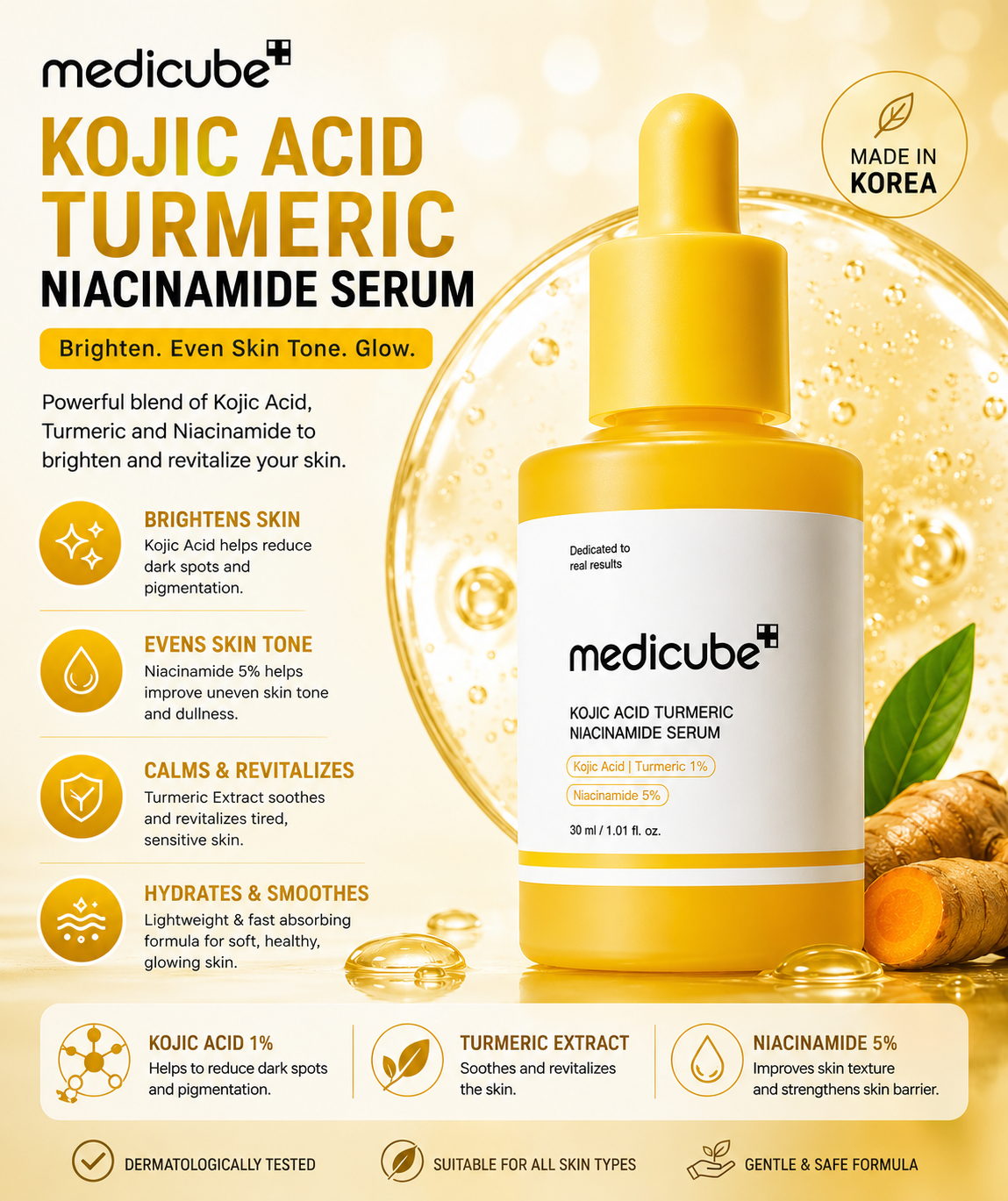 Medicube Kojic Acid Turmeric Niacinamide Serum